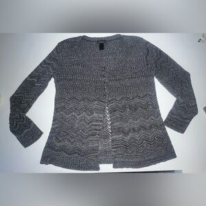Lane Bryant Cardigan Sweater Womens Gray Knit Button Front Size 18/20